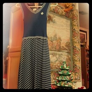 Rare Vintage maxi Dress fluer de lis design